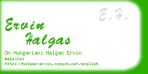 ervin halgas business card